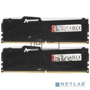Оперативная память Kingston Fury Beast, DDR5, 64GB (2x32GB), 5200MHz, CL40, DIMM, с радиатором, RGB, черный