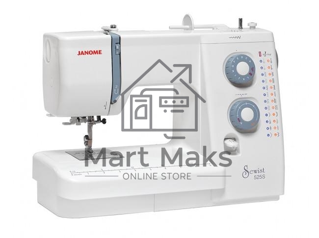 Швейная машина Janome Sewist 525S 25 операций, горизонт.челнок, автоматическая петля, нитевдеватель, плавная регулировка длины стежка до 4 мм, ширины зигзага до 5 мм, регулировка давления лапки на ткань, рычаг обратного хода, возможность отключения нижней