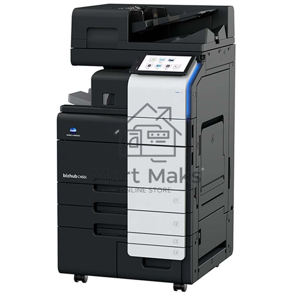 МФУ лазерный Konica Minolta Bizhub C450i, A3, цветной, печ. до 45 стр/мин (A4) 22 стр/мин (A3), скан. до 140 стр/мин., 1200 x 1200 DPI (печ.), 600 x 600 DPI (скан.), USB, Ethernet