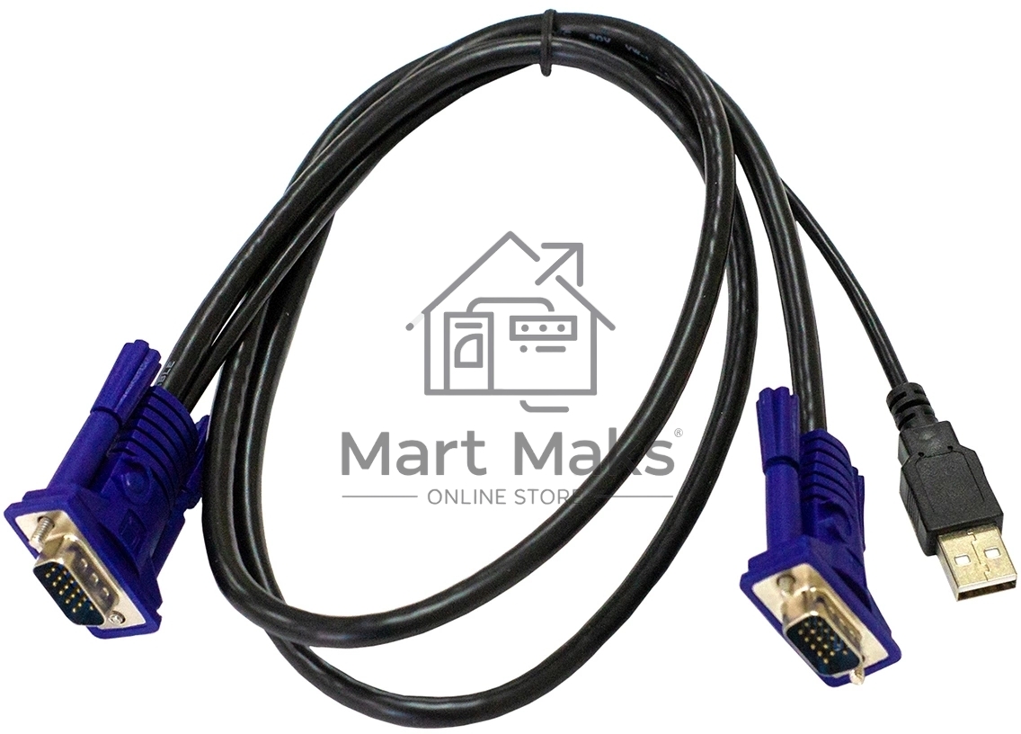 Кабель KVM ORIGO OKVMCU/A1A c разъемами VGA и USB, 1,8 м