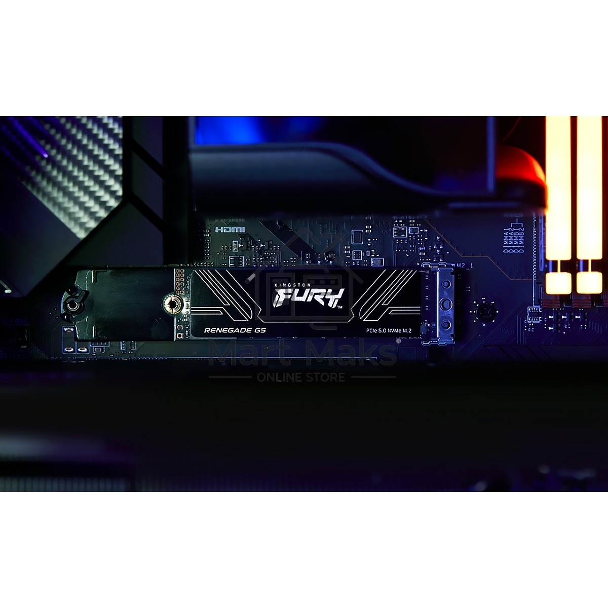 Твердотельный накопитель Kingston SSD Fury Renegade, 4096GB, M.2(22x80mm), NVMe, PCIe 5.0 x4, 3D TLC, R/W 14800/14000MB/s, IOPs 2 200 000/2 200 000, TBW 4000, DWPD 0.5 (12 мес)