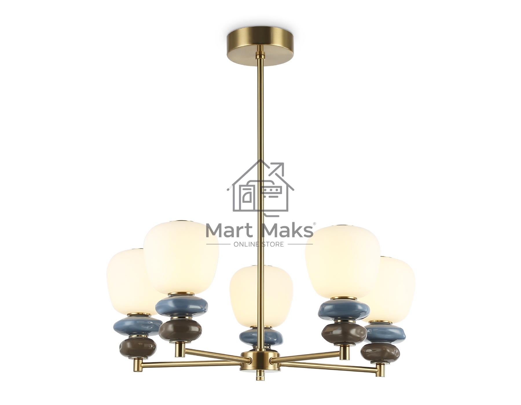 Люстра Ambrella light LH53164/5 SB/WH бронза/белый 40W 3000K D650*900