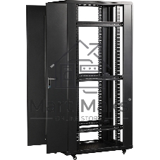 Шкаф серверный Lanmaster (TWT-CBB-32U-6X6-P1) напольный 32U 600x600мм пер.дв.перфор. задн.дв.перфор.2-хст. 800кг черный