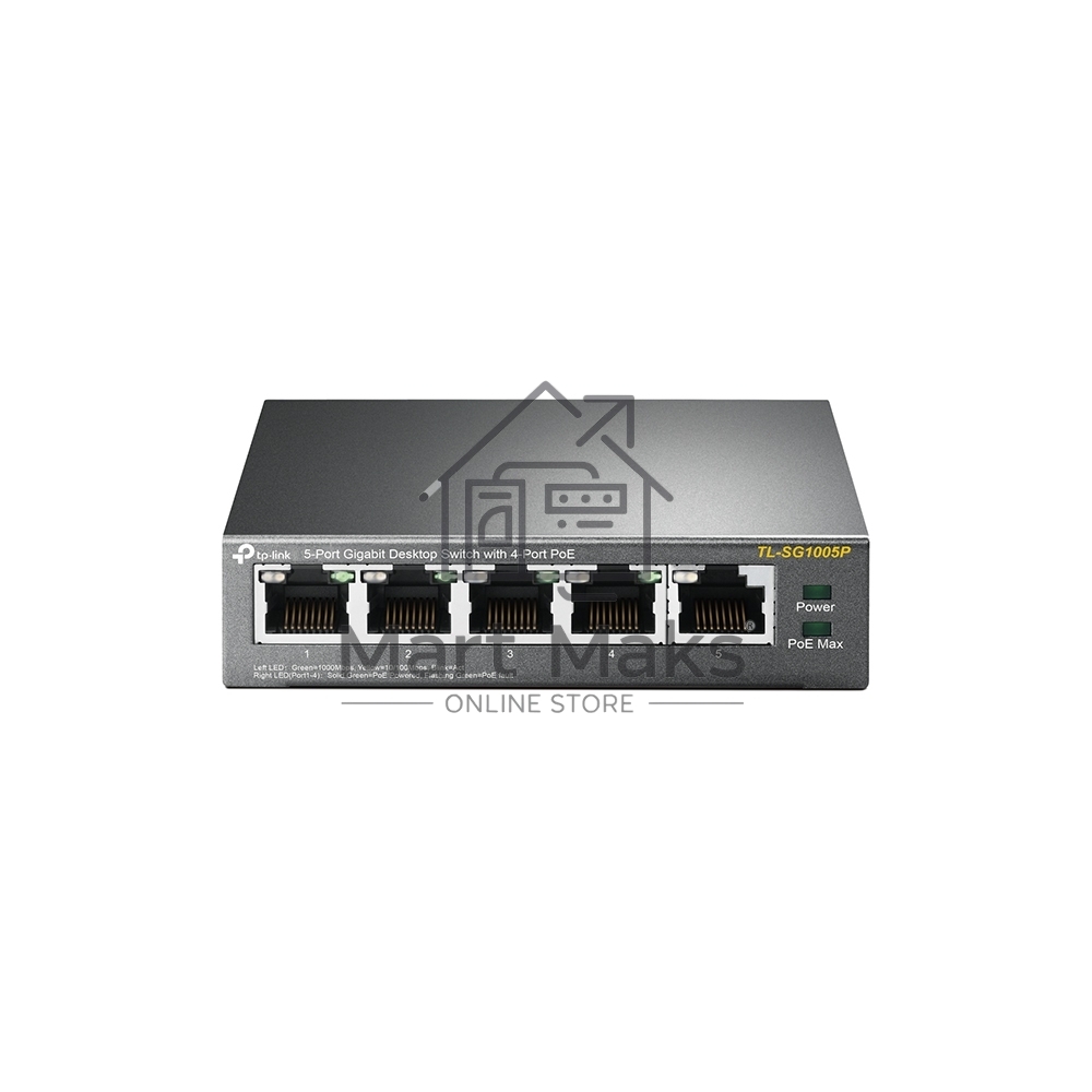 Коммутатор TP-Link SMBTL-SG1005P 5-портовый гигабитный настольный коммутатор с 4 портами PoE SMB 56W