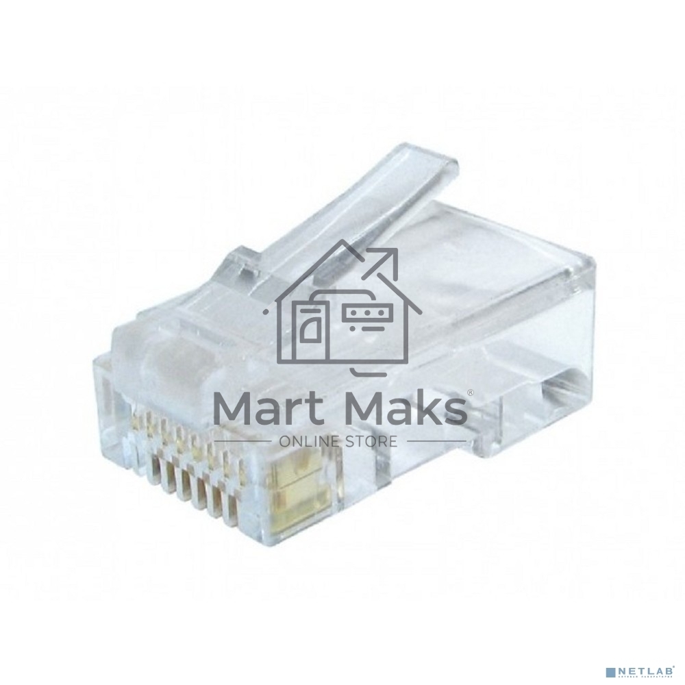 Вилка RJ-45 (8P8C) LC-8P8C-002 универсальная кат.6, контакты 30 микродюймов