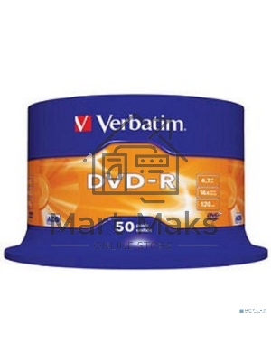 Диск DVD-R Verbatim 4.7Gb 16x Cake Box (50шт) (43548)