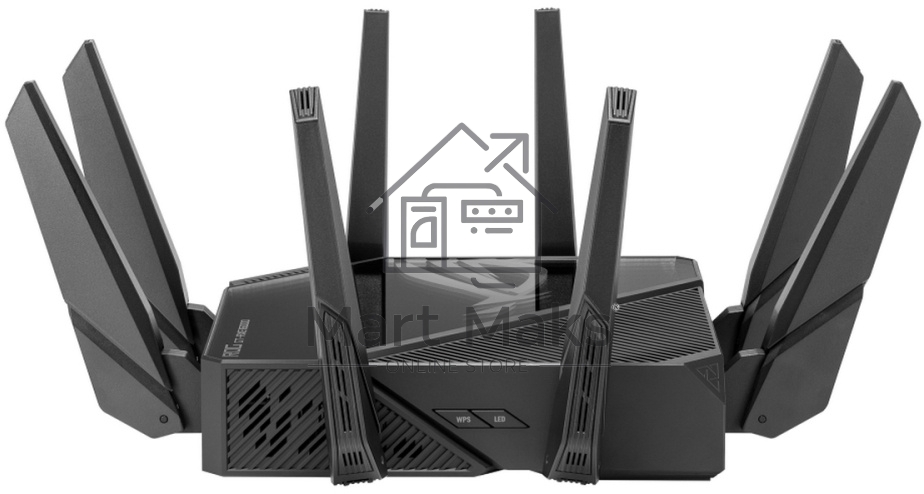 Роутер ASUS ROG GT-AXE16000 802.11 a/b/g/n/ac/ax до 1148 + 4804Мбит/c, 2,4 + 5 гГц, 8 антенн, USB, GBT LAN ; 90IG06W0-MU2A10