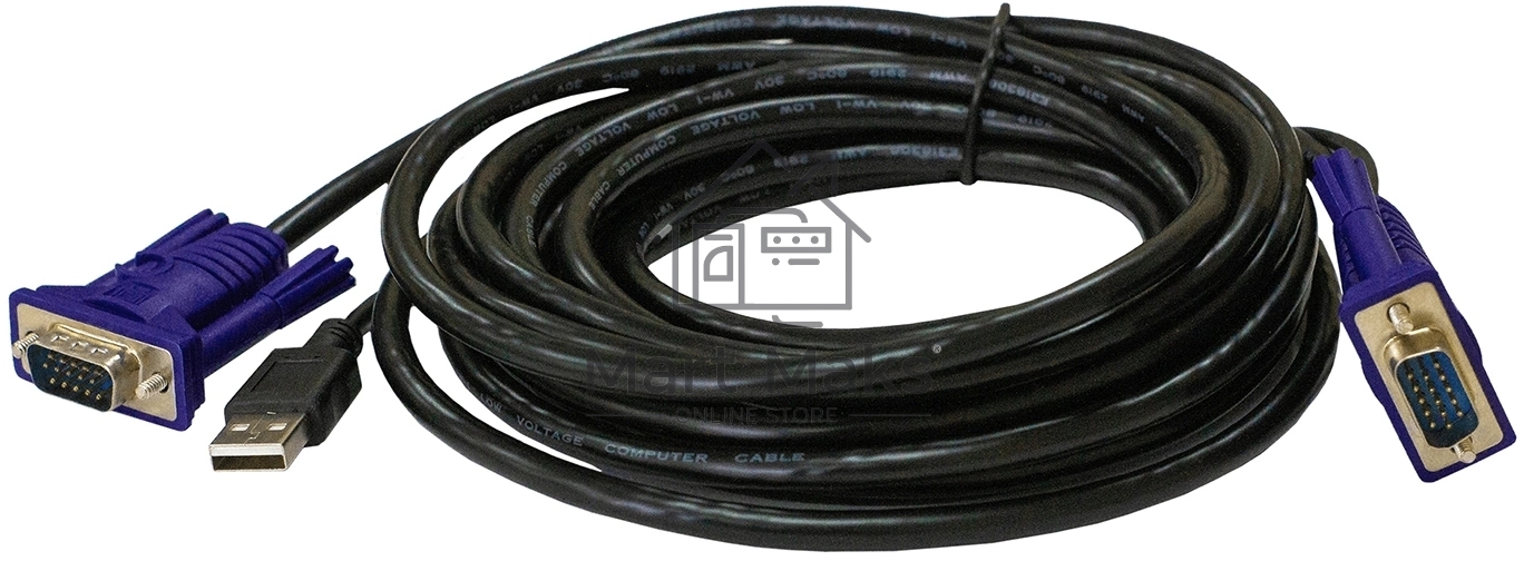 Кабель KVM ORIGO OKVMCU3/A1A с разъемами VGA и USB, 3 м