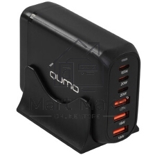 Сетевое зарядное устройство Qumo Energy Charger GaN PD 120 Вт, 3 USB-A + 3 USB Type-C,(0120), черный