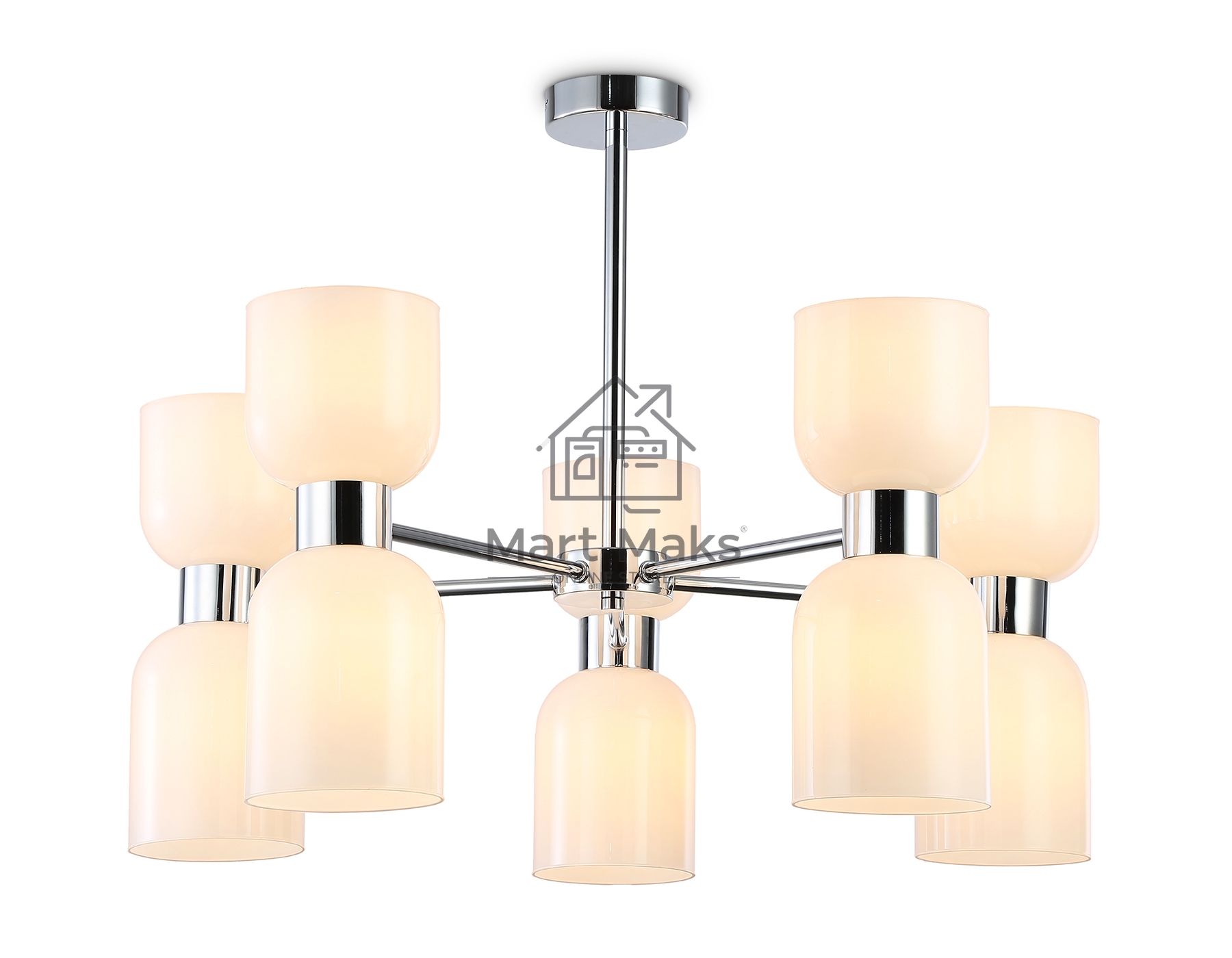 Люстра Ambrella light LH56083/10 СH/FR хром/белый матовый E14*10 max 40W D700*510