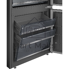 Встраиваемый холодильник Weissgauff WRKI 1970 INV. INOX нержавеющая сталь, 341л, морозилка снизу