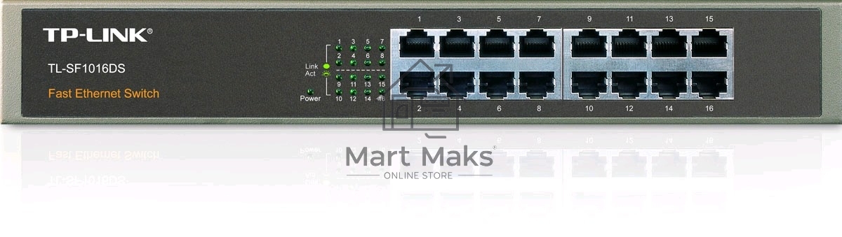Сетевой коммутатор TP-Link SMB TL-SF1016DS Коммутатор неуправляемый 16 ports 10/100 Мбит/с