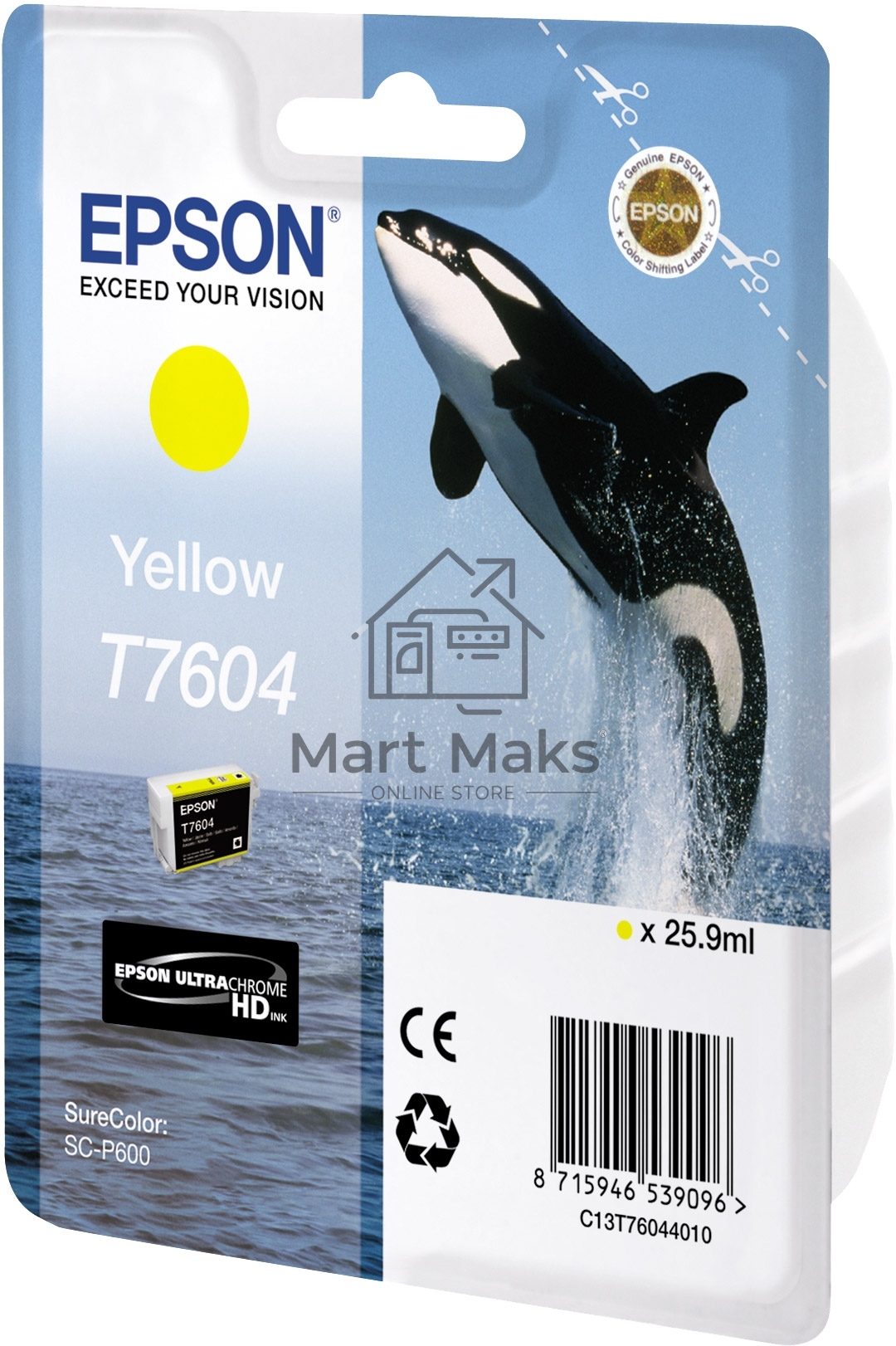 Картридж струйный EPSON C13T76044010 желтый (26 мл) для SC-P600