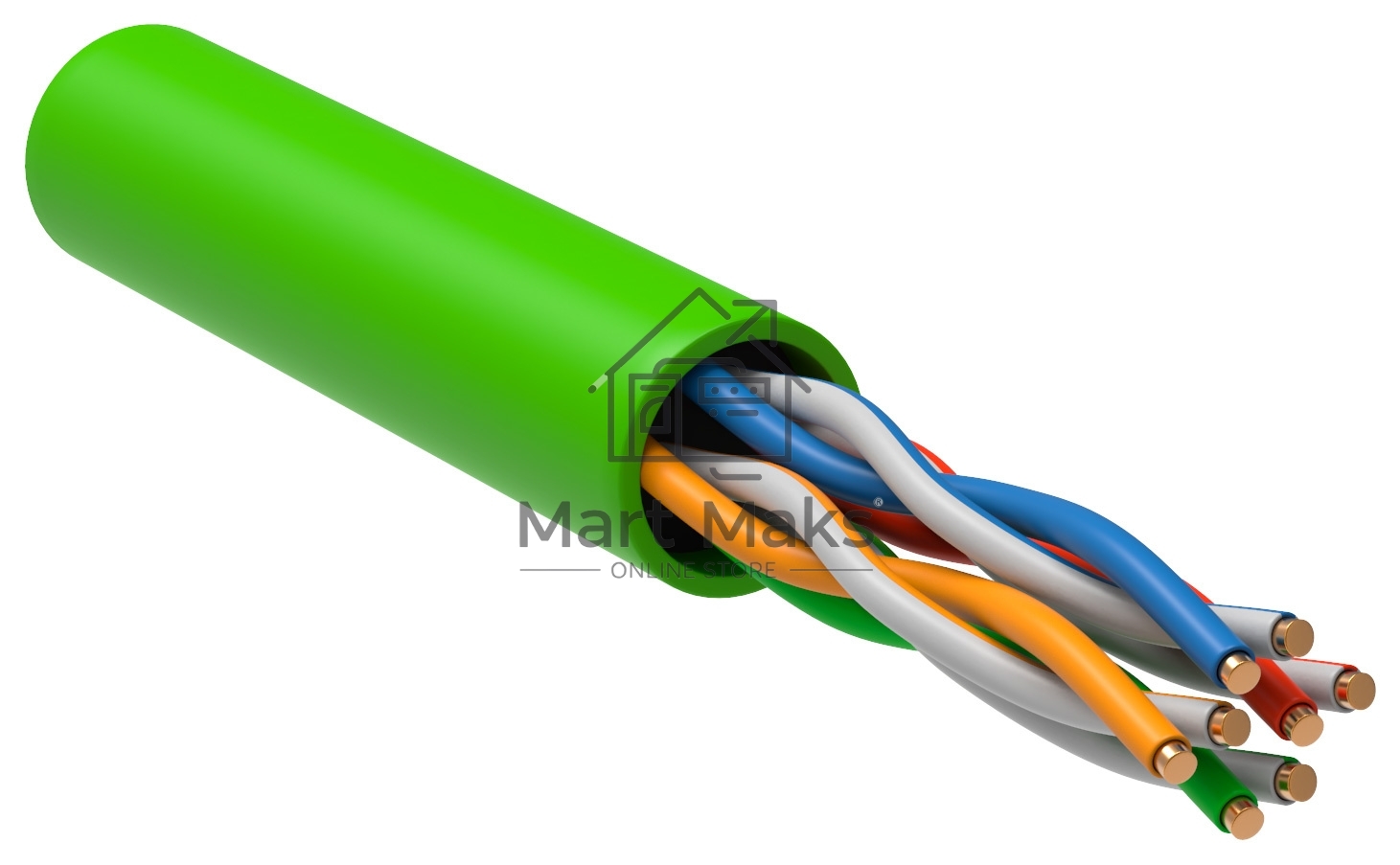 Кабель связи витая пара U/UTP, кат.5E, 4 пары 24AWG solid, 305м, LSZH, зеленый Кабель связи витая пара U/UTP, кат.5E, 4 пары 24AWG solid, 305м, LSZH, зеленый