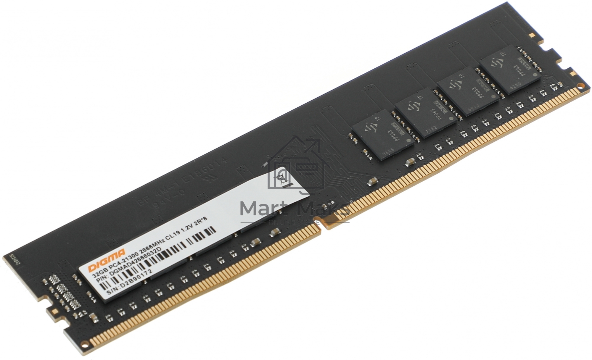 Оперативная память Digma, DDR4, 32GB (1x32 GB), 2666 MHz, CL19, DIMM