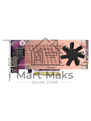 Сетевая карта QNAP QM2-2P10G1Tb Marvell AQC113C PCIe Gen3 x8, Dual M.2 2280 PCIe Gen3 x4 NVMe, LAN 1x10GbASE-T 10GbE, Low-profile bracket pre-loaded, Low-profile flat and Full-height are bundled