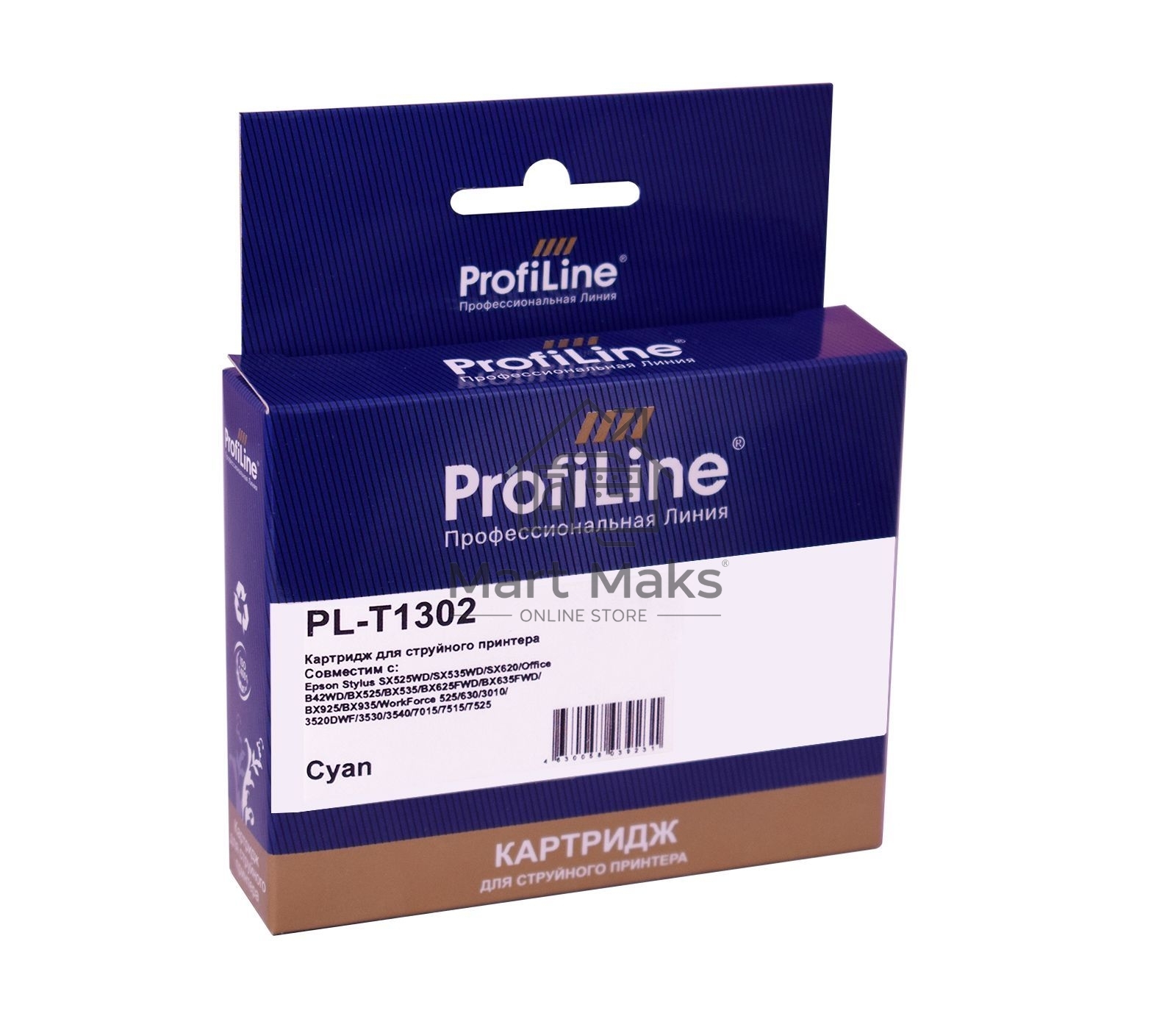 Картридж струйный ProfiLine PL-T1302 для принтеров Epson Stylus SX525WD/SX535WD/SX620/Office B42WD/BX525/BX535/BX625FWD/BX635FWD/BX925/BX935/WorkForce 525/630/3010/3520DWF/3530/3540/7015/7515/7525 с чернилами Cyan 10,1 мл
