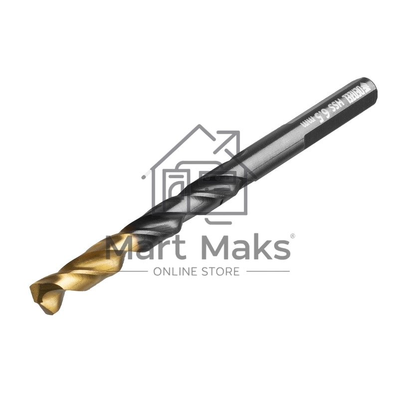 Сверло по металлу, 6,5 мм, HSS-Tin, Golden Tip, 10 шт. Denzel
