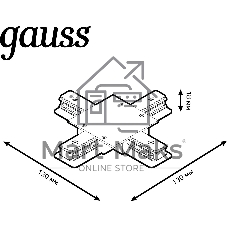 Коннектор для встраиваемых трековых шинопроводов Gauss (+) белый