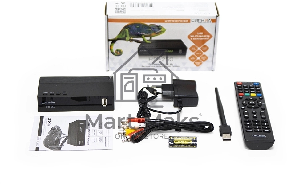Ресивер DVB-T2 Сигнал Эфир HD-250 черный