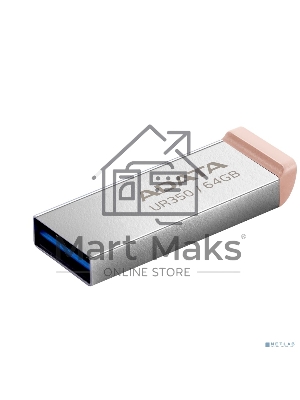 Флешка USB ADATA UR350 (UR350-64G-RSR/BG), 64Gb, USB 3.2, R/W 100/15, серебристый/коричневый