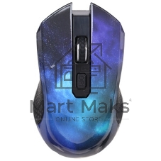 Мышь беспроводная Qumo Office M27 Universe синий, 1600 dpi, радиоканал, USB, кнопки - 4