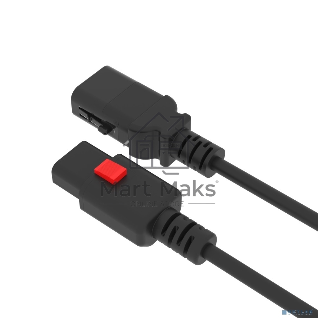 Кабель питания Filum FL-PC-CEE7/7-C13F-C1-1.0-BK с фиксацией, 3х1,0мм, 220В, 10А, черный, 1,0м