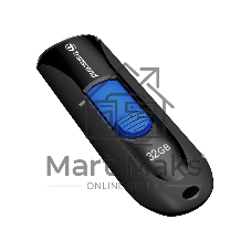 Флешка USB Transcend Jetflash 790 (TS32GJF790K), 32Gb, USB 3.0, R/W 70/25, черный/синий