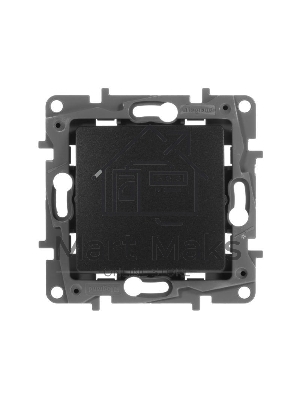 Переключатель одноклавишный, автоматические клеммы, Etika, 10AX, 250В~, антрацит