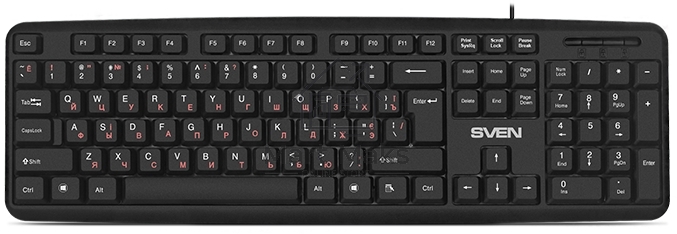 Клавиатура SVEN KB-S230 чёрная (104кл, каб. 2м)