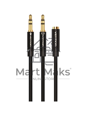Переходник-разветвитель Vention гибкий Jack 3.5 мм F 4 pin/Jack 3.5 мм M x 2 - 1м BBDBF