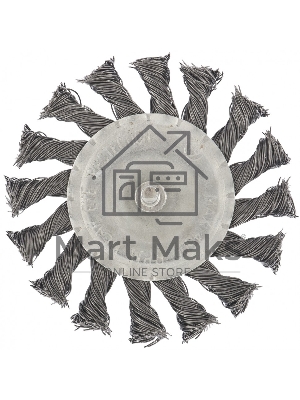 Щетка для дрели Matrix 100 мм, плоская со шпилькой, крученая металлическая проволока