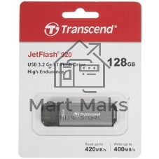 Флешка USB Transcend Jetflash 920 (TS128GJF920), 128Gb, USB 3.1, R/W 420/400, темно/серый