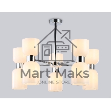 Люстра Ambrella light LH56083/10 СH/FR хром/белый матовый E14*10 max 40W D700*510
