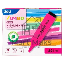 Текстовыделитель Deli EU366-PK Jumbo, скошенный пишущий наконечник, 1-5мм, розовый