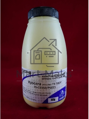 Тонер для Kyocera TK-580Y, FS-C5150/P6021 Yellow (фл. 40г) 2,8K B&W Standart (Tomoegawa) фас. Россия