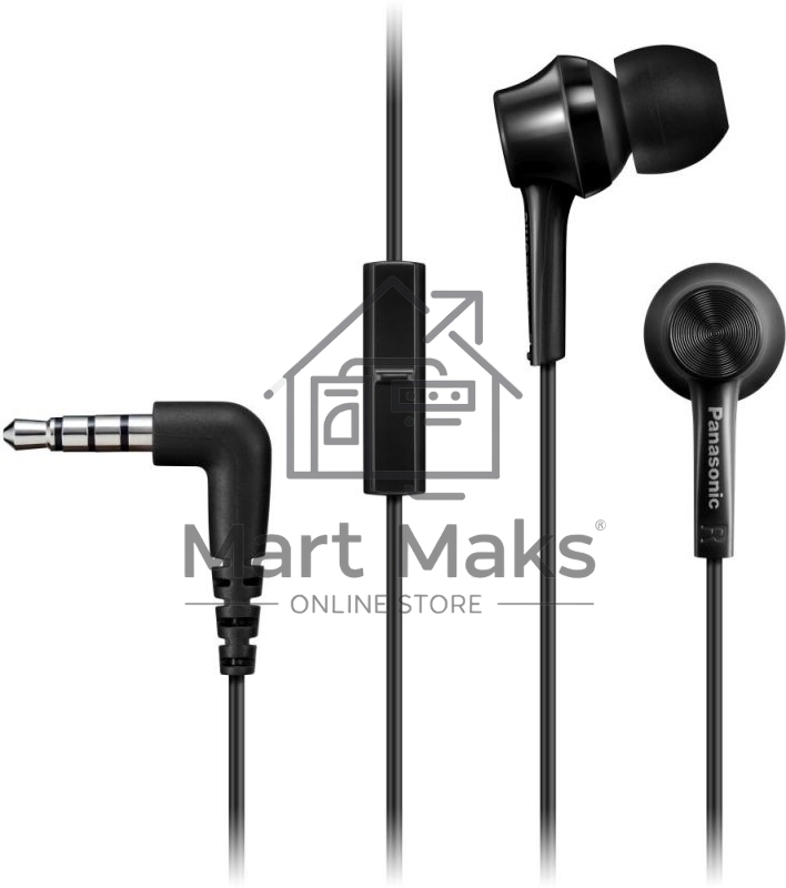 Наушники Panasonic RP-TCM115GCK внутриканальные 10-24000Гц 1.2м 3.5мм 98дБ микрофон черные
