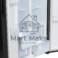 Холодильник Hyundai CS4505F черная сталь двухкамерный Side by Side 271/165л морозилка сбоку