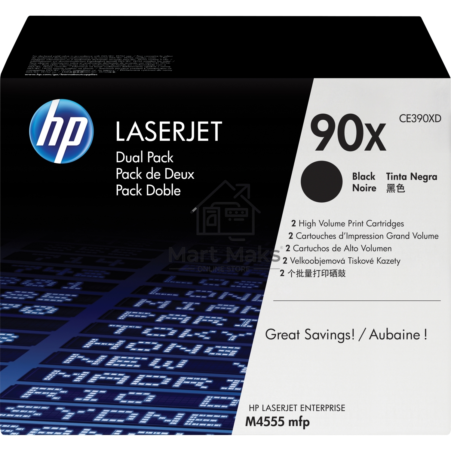 Картридж лазерный двойная упаковка HP CE390XD черный LJ M4555/h/f/fskm mfp Enterprise M602n/M602dn/M602x/M603n/M603dn/M603xh (2х24000 стр)