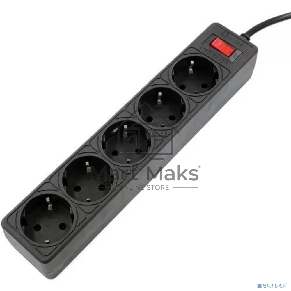 Сетевой фильтр 5bites GARDA SP5B-530 5S, 3x0.75 мм2, 3 м, черный