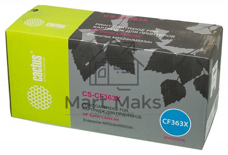 Картридж лазерный Cactus CS-CF363X пурпурный (9500 стр.) для HP CLJ M552dn/M553dn