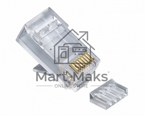 Вилка RJ-45 (8P8C) PLUG5UP-INSERT универсальная кат.5e со вставкой, контакты 30 микродюймов