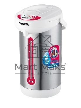 Термопот Centek CT-0080 белый, 3л, 600Вт, 3 способа подачи воды, корпус из нержавеющей стали