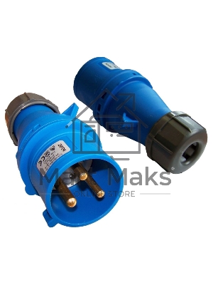 Вилка Lanmaster LAN-IEC-309-32A1P/M IEC 309 32A 250V blue