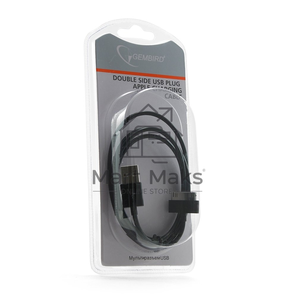 Кабель Gembird/Cablexpert CC-USB-AP1MB AM/Apple для iPad/iPhone/iPod, 1м черный, пакет