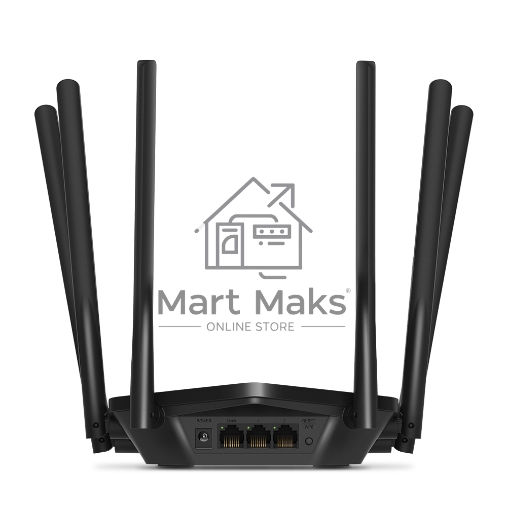 Роутер Mercusys AC1900 Wireless AC Gigabit Router, 600 Mbps at 2.4 GHz + 1300 Mbps at 5 GHz, 6×5dBi Fixed External Antennas with Beamforming, 2× G LAN Ports, 1× G WAN Port, Access Point Mode, 3X3 MU-MIMO, Parental Controls, Guest Network, Smart Connect
