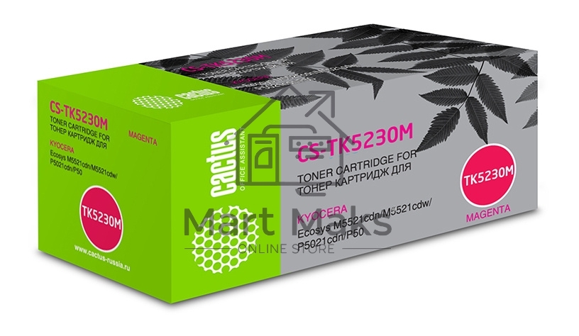 Картридж лазерный Cactus CS-TK5230M пурпурный (2600 стр.) для Kyocera Ecosys M5521cdn/M5521cdw/P5021cdn/P5021cdw