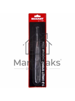 Пинцет прямой, рифленый 200 мм (блистер) Rexant