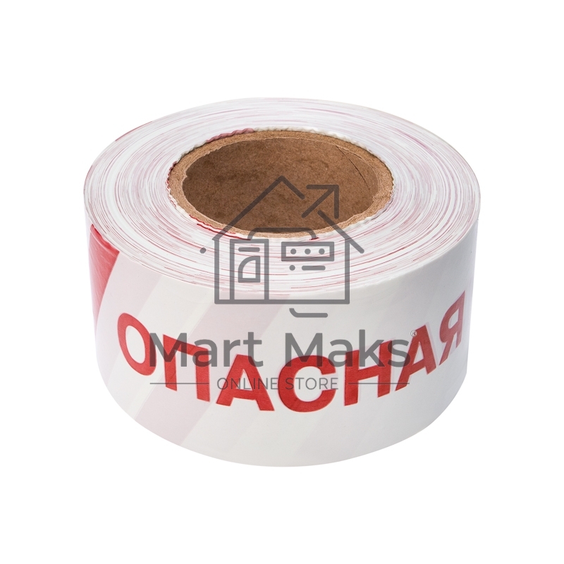 Лента оградительная «Опасная зона» 75 мм х 250 м Rexant, цвет белый/красный
