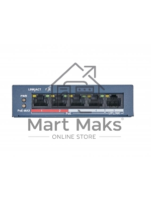 Коммутатор HiWatch DS-S504P(B) 5x100Mb 4PoE+ 35W неуправляемый